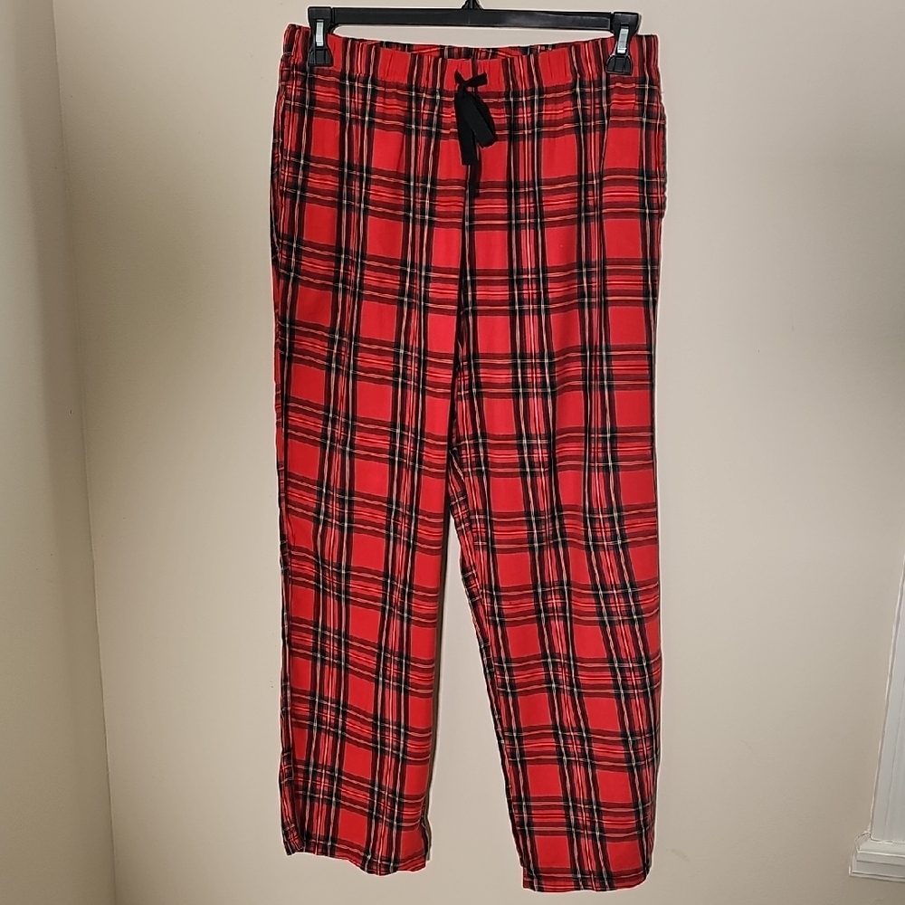 Victoria's‎ Secret Red Plaid Womens Joggers, Lounge Pants Size Med